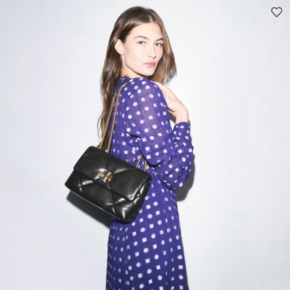 NWT Tory Burch Small Kira Diamond Quilt Shoulder Bag Black - Picture 2 of 7